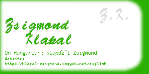 zsigmond klapal business card